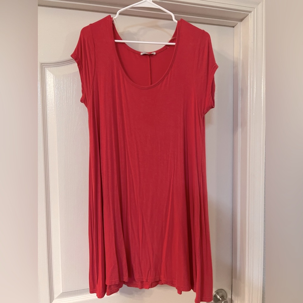 Red-Orange Tshirt Dress - Large